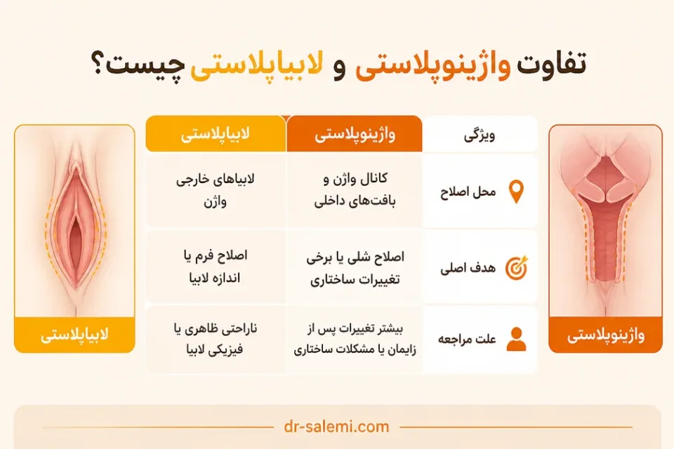 نمای توضیحی درباره تفاوت واژینوپلاستی و لابیاپلاستی چیست